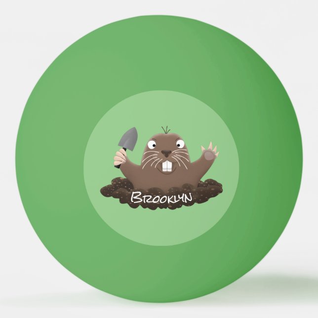 Lustigt ficktjuvar grävande tecknad illustration pingisboll (Framsidan)