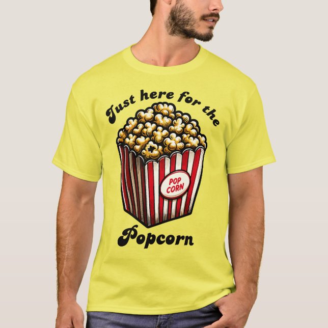 Lustigt film här för popcorn t shirt (Framsida)