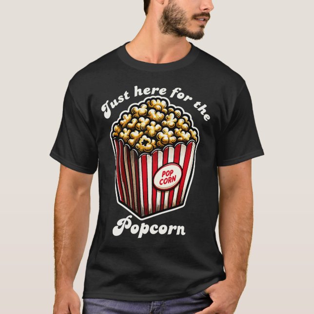 Lustigt film här för popcorn t shirt (Framsida)