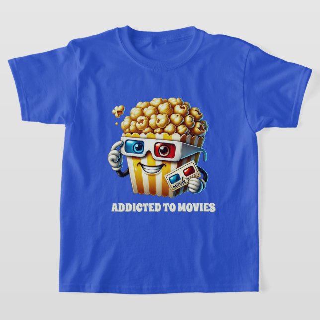 Lustigt filmmissbrukare popcorn t shirt (Laydown)