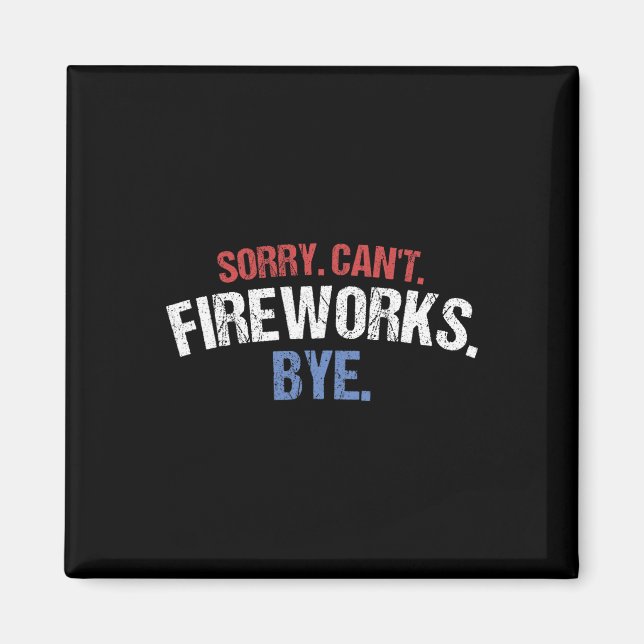 Lustigt Fireworks Shirt Förlåt Cant Fireworks Hej  Magnet (Framsidan)
