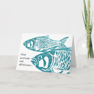 Lustigt Fish Gratitude Hälsning tackkort