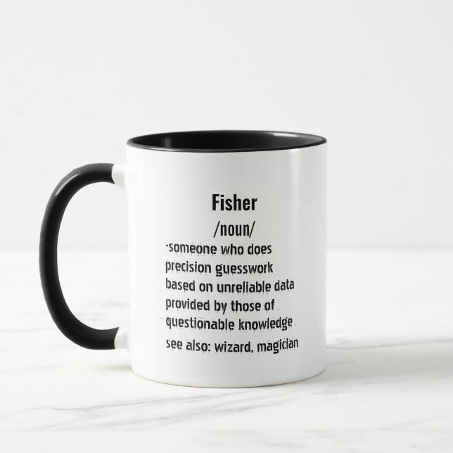 Lustigt Fisher Definition ger för manar kvinnor Mugg (Vänster)