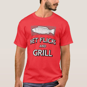 Lustigt fiske Cast Net Fish Joke Parody Tee Shirt