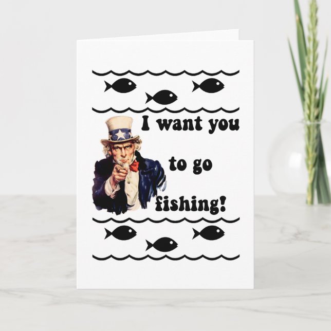 Lustigt fiske humor kort (Framsida)