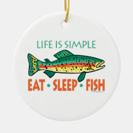 Lustigt fiske julgransprydnad keramik