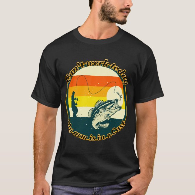 Lustigt fiske kan inte fungera idag.. Arm är i ett T Shirt (Framsida)