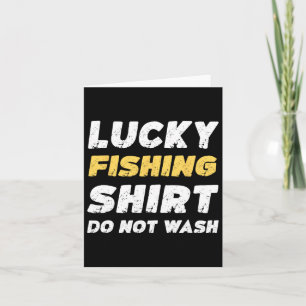Lustigt fiske Lucky Fishing Shirt Tvättar inte Kort