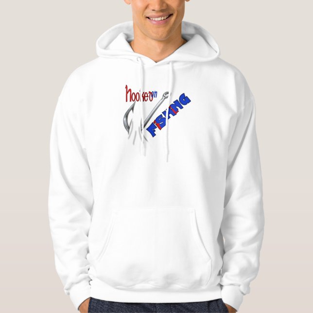 Lustigt fiske som fastnat på fiske hoodie (Framsida)