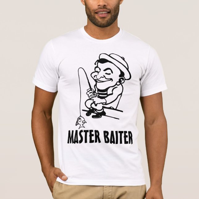 Lustigt fiske T-shirts, MASTER BAITER T Shirt (Framsida)