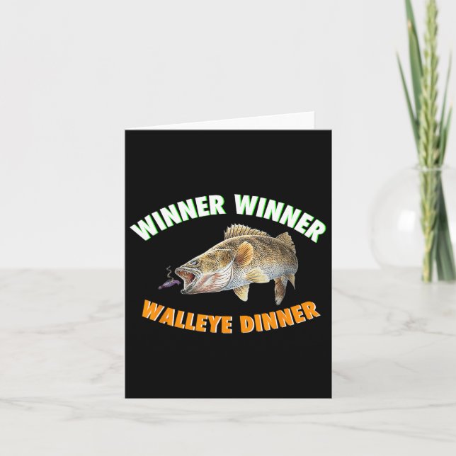 Lustigt fiske Vinnare Winner Walleye Dinner Fish f Kort (Framsida)