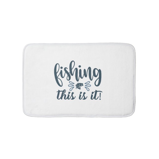 Lustigt fiskefartyg med slogan badrumsmatta (Framsidan)