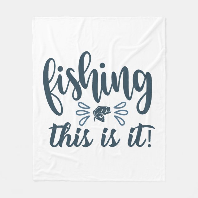 Lustigt fiskefartyg med slogan fleecefilt (Framsidan)