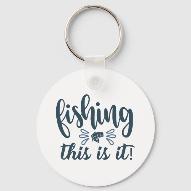 Lustigt fiskefartyg med slogan nyckelring (Framsida)