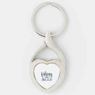 Lustigt fiskefartyg med slogan twisted heart silverfärgad nyckelring