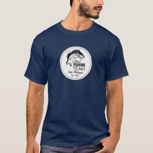 Lustigt fisketeam Blue Shirt Ditt namn och Sjö Tee