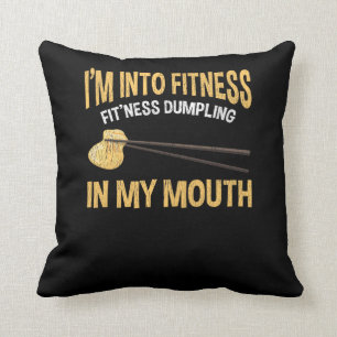 Lustigt Fitness Joke Chinese Dumpling Food Älskare Kudde