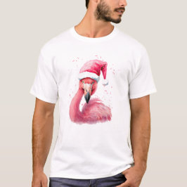 Lustigt flamingo Tomat Hatt Merry tropiska jul T Shirt