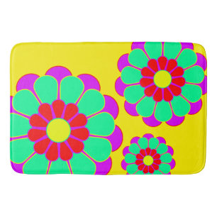 Lustigt Flower Power Bloom I + din backgr. & idé Badrumsmatta