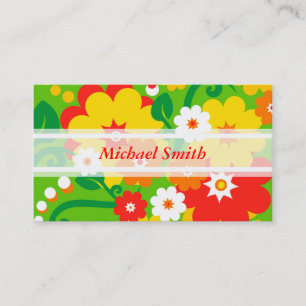 Lustigt Flower Power Tapet + din text Visitkort