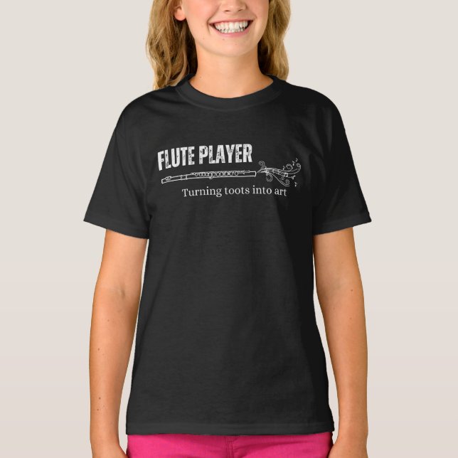 Lustigt Flute Shirt - Fläckt spelarskjorta T Shirt (Framsida)