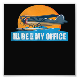 Lustigt flygplansapparat Var Office Funny Pilot Gi Fototryck