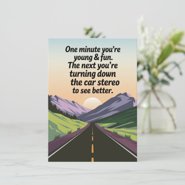 Lustigt födelsedag - att vrida ner bilen kort (Stående Fram)