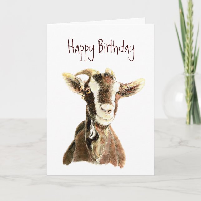 Lustigt födelsedag, från den gamle Goat som Kärlek Kort (Framsida)