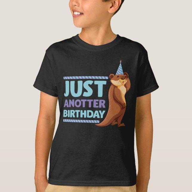 Lustigt Födelsedagsfest Gift Kids Sea Otter Animal T Shirt (Framsida)