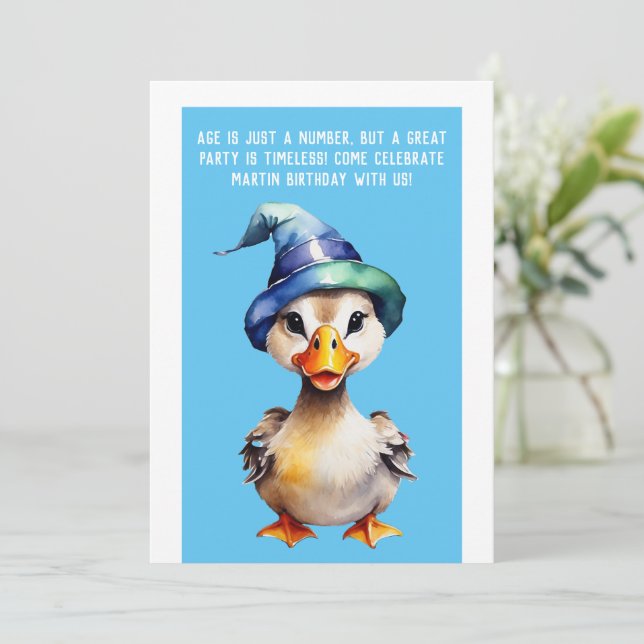 Lustigt födelsedagsinbjudan.. Nu är det bara ett n Inbjudningar (Stående Fram)