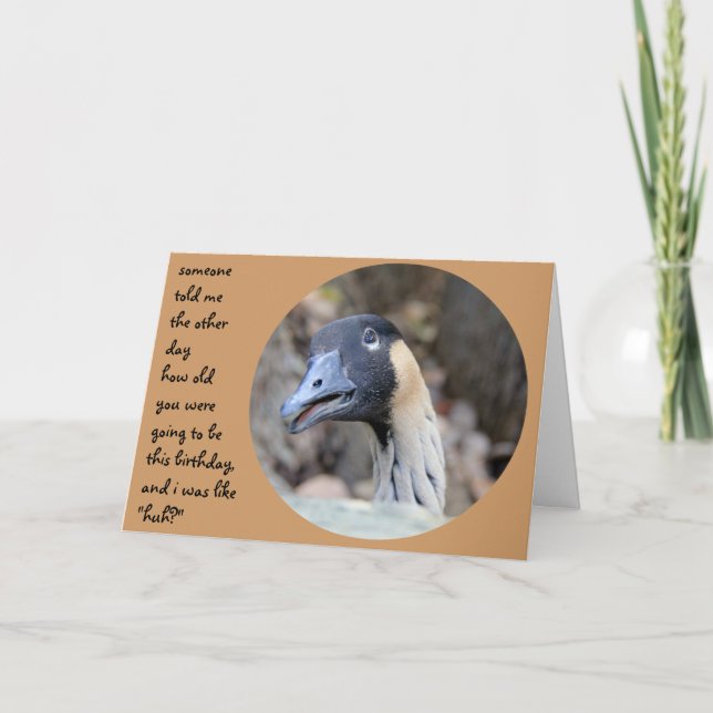 Lustigt födelsedagskort Anka, Över Backe Kort (Framsida)