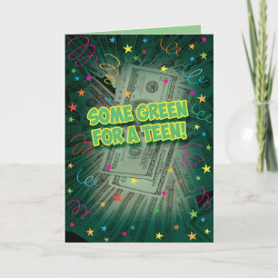Lustigt födelsedagskort för Tonåring pengar Kort