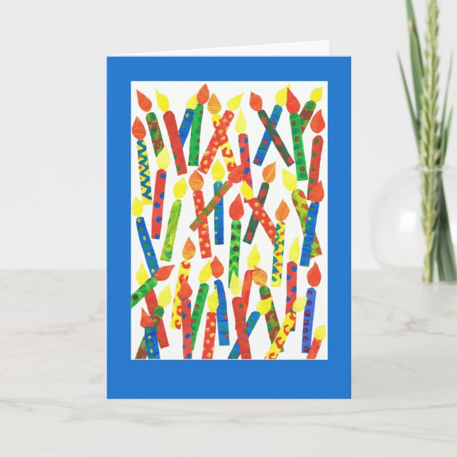 Lustigt födelsedagskort med ljus kort (Framsida)