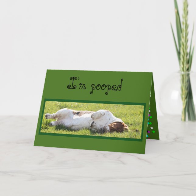 Lustigt födelsedagskort med sömnspricka kort (Framsida)