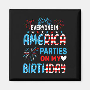 Lustigt folk i Amerika Party på min födelsedag 4 Magnet