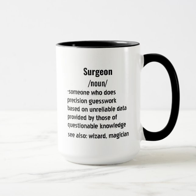 Lustigt för manar kvinnor i Surgeon Definition Mugg (Höger)