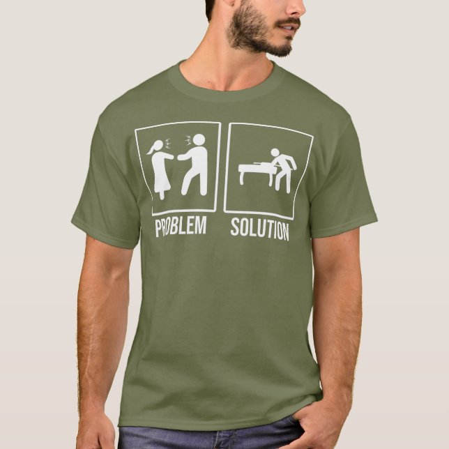 Lustigt förhållande och Bassäng Billard T Shirt (Framsida)