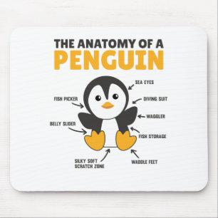 Lustigt förklarande av en penguin-anatomi musmatta