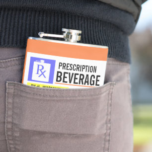 Lustigt förskrivningsmärke 8 oz. Dragkolv Fickplunta