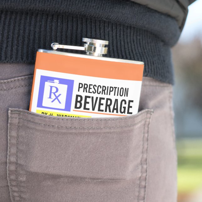 Lustigt förskrivningsmärke 8 oz. Dragkolv Fickplunta (In Situ)