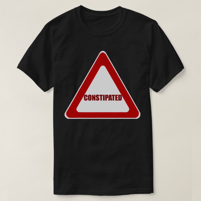 Lustigt förstoppat varningsskylt t shirt (Design framsida)