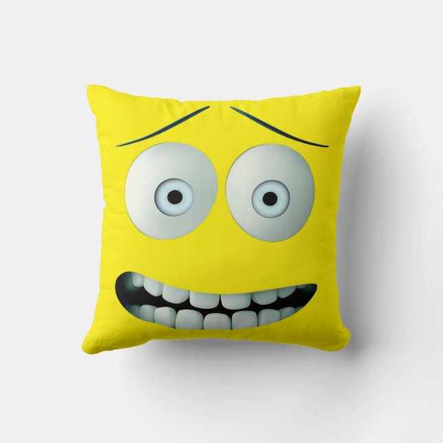 Lustigt förvånad Ansikte Dekorativ kudde (Baksida)