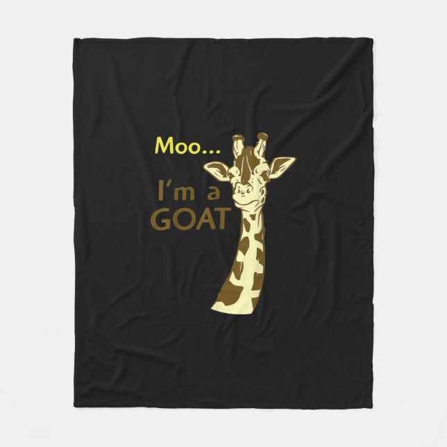 Lustigt förvirrande Giraffe Moo Jag är en goat Fleecefilt (Framsidan)