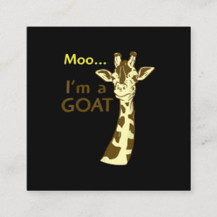 Lustigt förvirrande Giraffe Moo Jag är en goat Fyrkantigt Visitkort