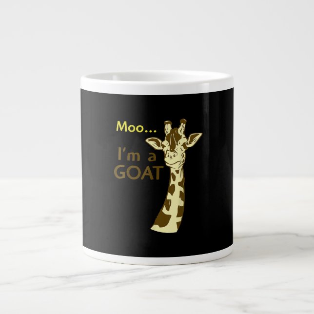 Lustigt förvirrande Giraffe Moo Jag är en goat Jumbo Mugg (Framsidan)