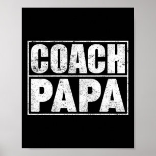 Lustigt fotboll Basketball Coach Pappa Far Poster