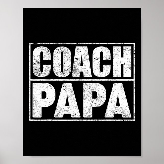 Lustigt fotboll Basketball Coach Pappa Far Poster (Framsidan)
