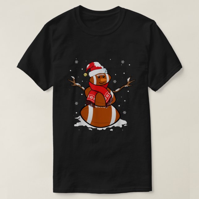 Lustigt fotboll Snögubbe jul Pajamas Matching T Shirt (Design framsida)