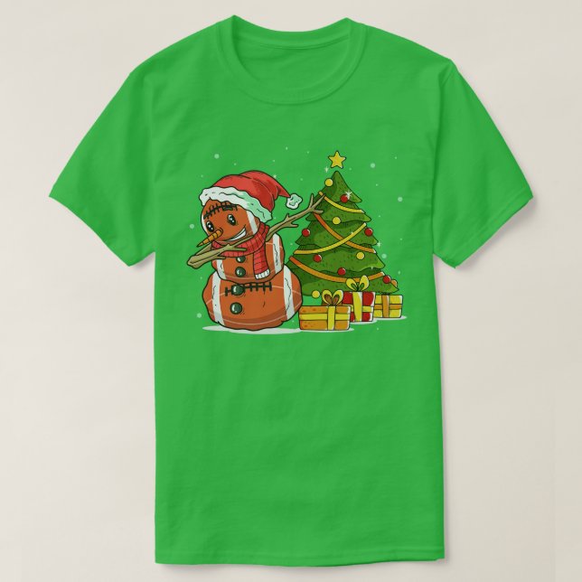 Lustigt fotboll Snögubbe jul Pajamas Matching T Shirt (Design framsida)