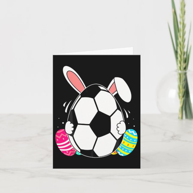 Lustigt fotbolls-byte med Bunny Öron Påsk Dag Mana Kort (Framsida)